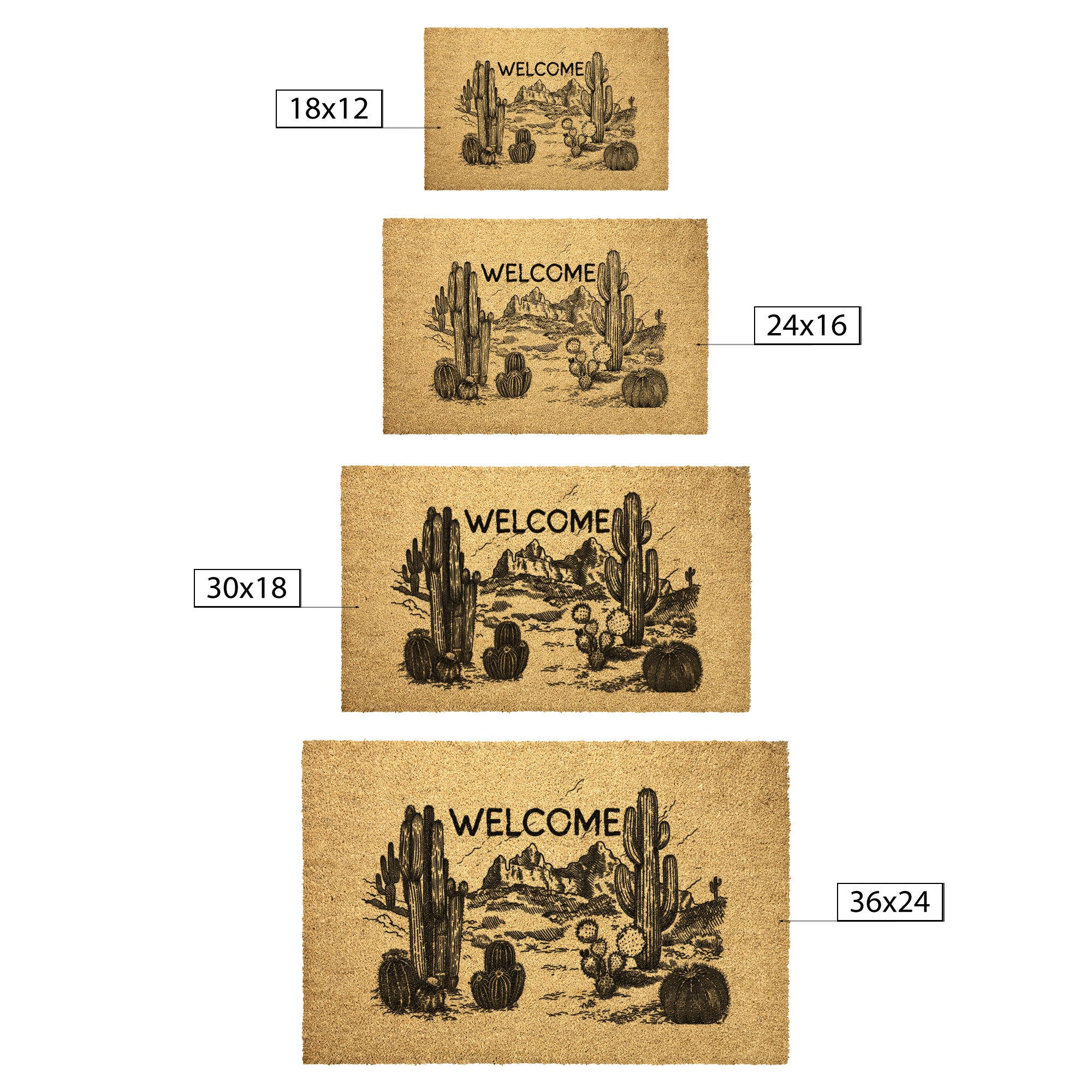 Desert Scene Welcome Doormat - Heavy Duty Outdoor Entrance Mat for Home & Patio - Perfect for Front Door, Backyard, and High Traffic Areas