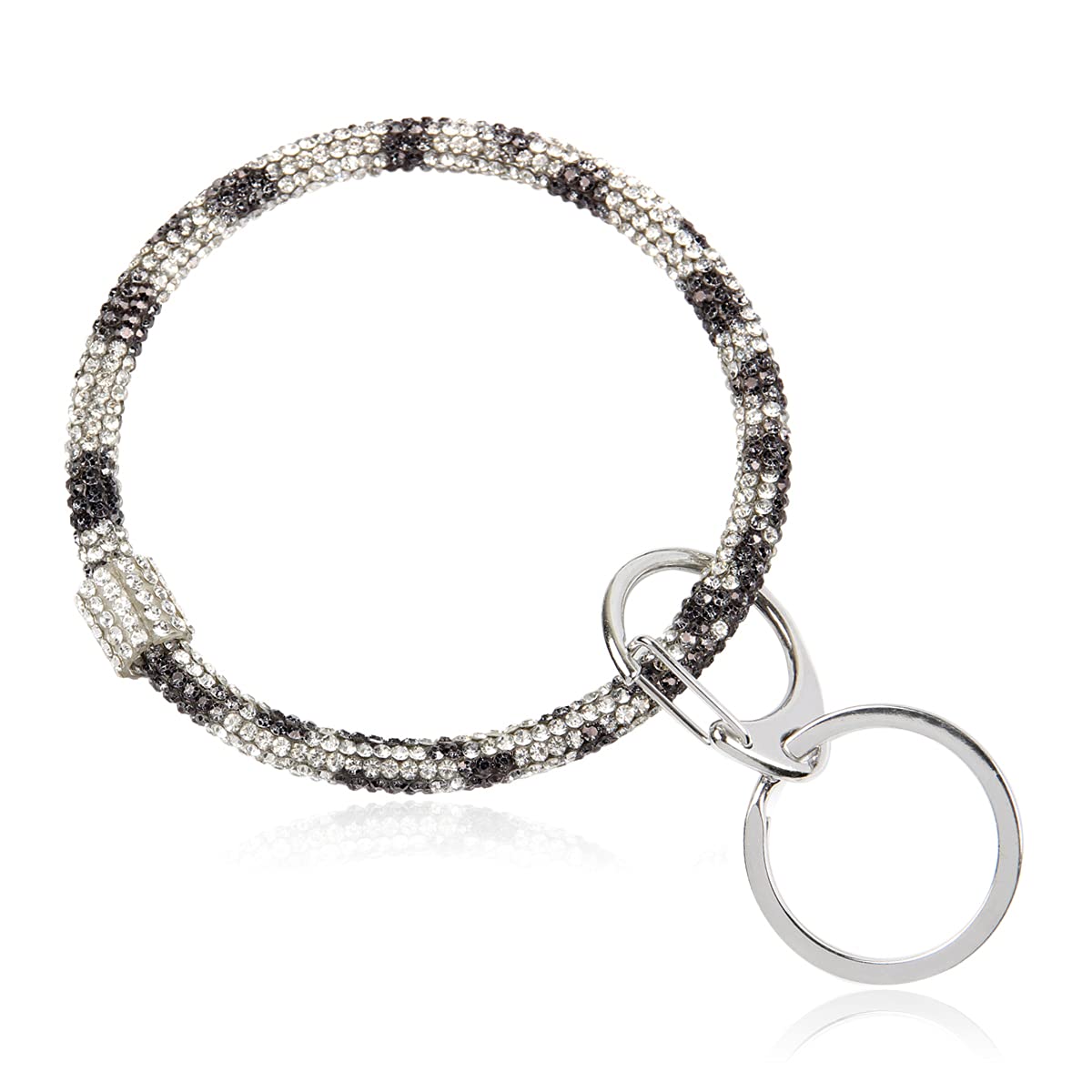 RIAH FASHION Key Ring & Wrist Bangle Bracelet - Round Circle Keychain Organizer, Hands-Free Wrist Holder for Keys, ID Cards, and Small Essentials - Perfect for Shopping, Travel, and Outdoor Activities