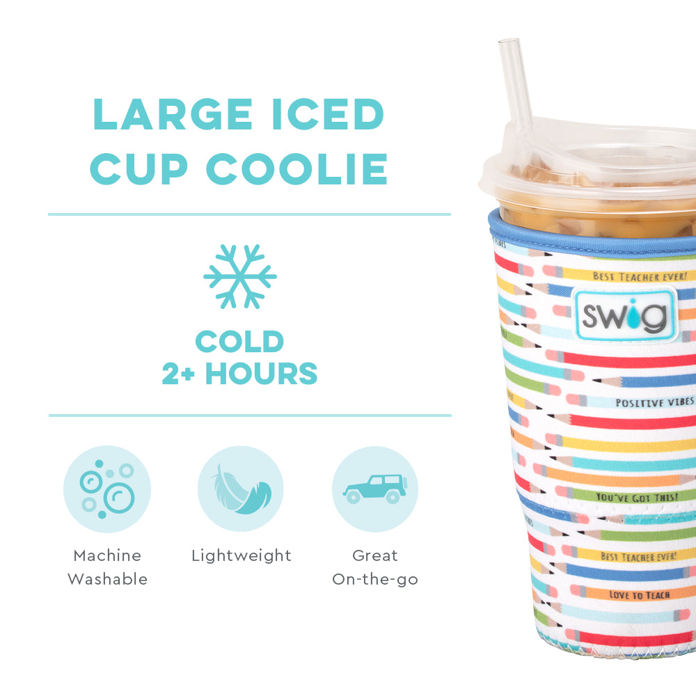 Teacher Life Large Iced Cup Coolie - 40oz Insulated Tumbler with Lid & Straw for Coffee, Tea & Cold Drinks - Perfect for Classroom, Office & Outdoor Activities