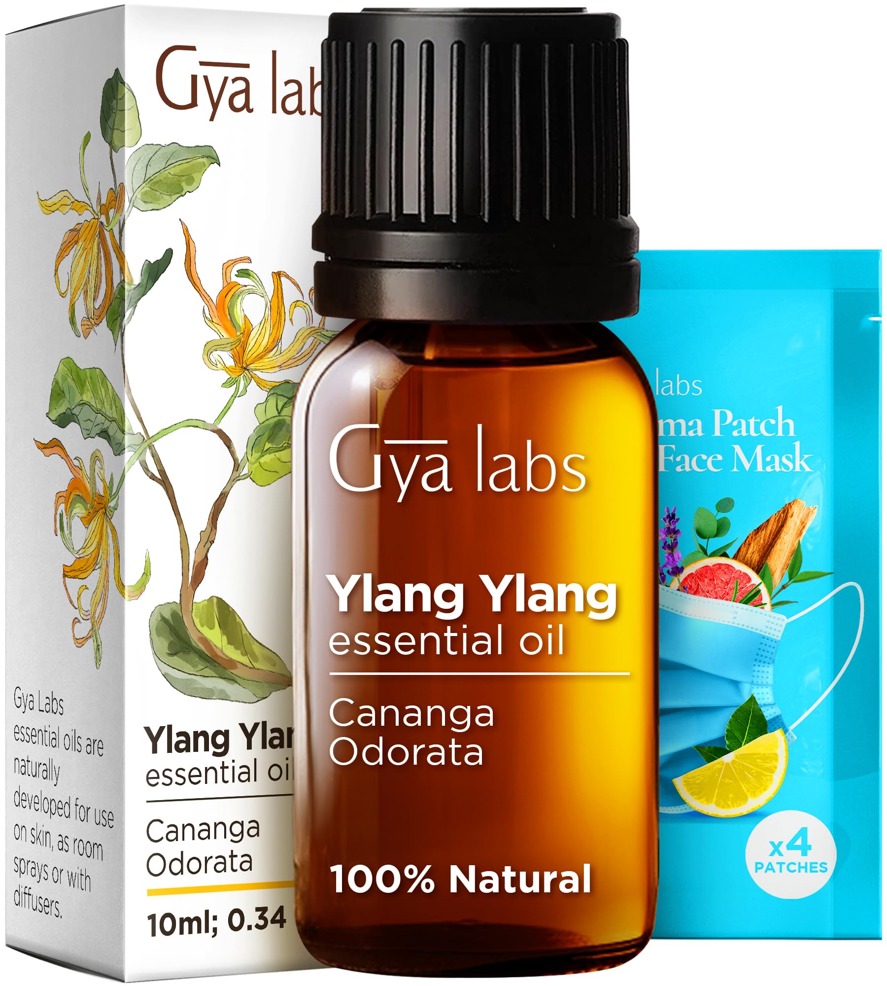 Ylang Ylang & Rose Essential Oil Set - 100% Pure Natural Aromatherapy Grade for Skin Care, Relaxation & Massage - 2x10ml Bottles by Gya Labs - Perfect for Diffusers, Bath & DIY Beauty Products