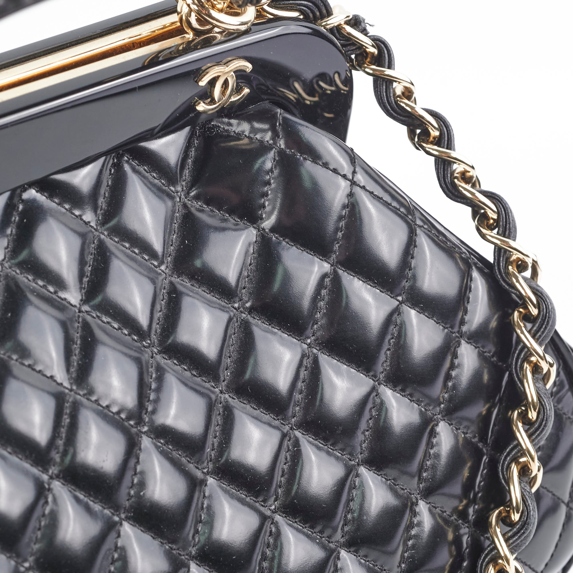 Chanel Mademoiselle Frame Patent Leather Handbag - Black Luxury Shoulder Bag for Women | Perfect for Evening Parties, Date Nights & Special Occasions