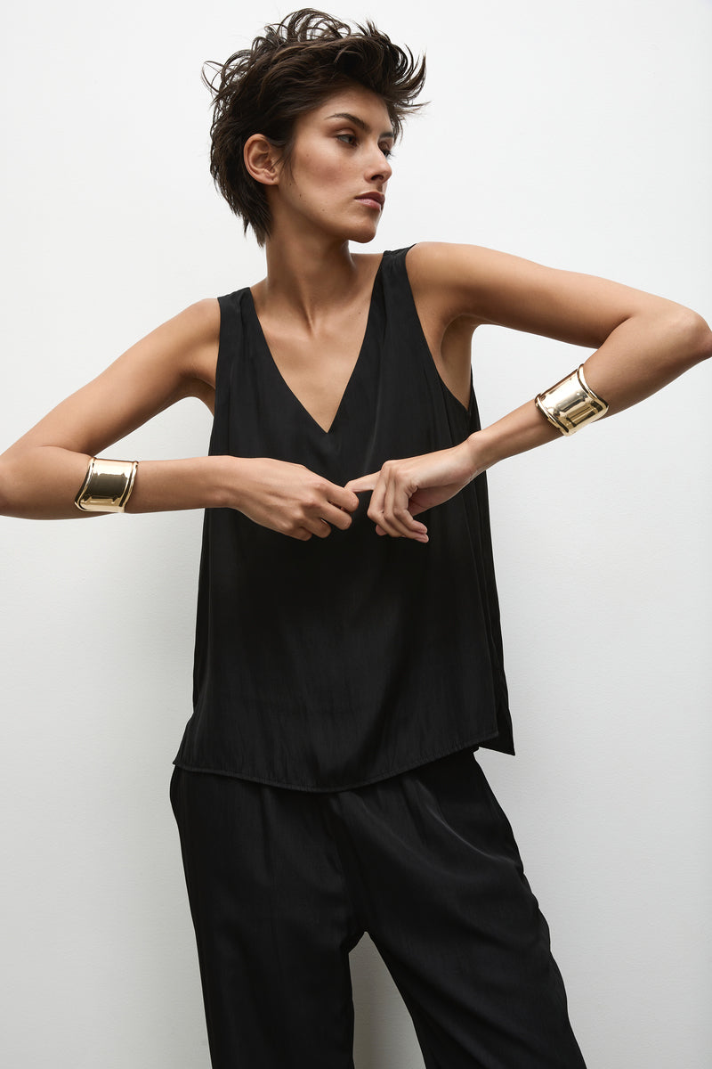 Mela Purdie Audrey Tank Top - Women's Casual Sleeveless Blouse for Summer Outfits & Beach Wear