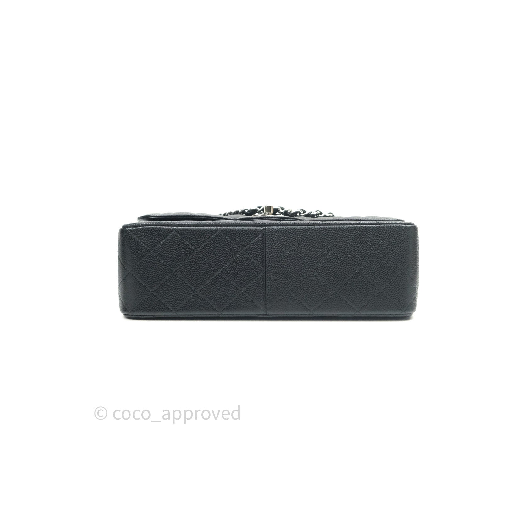 Chanel Classic Jumbo Double Flap Bag in Black Caviar Leather with Silver Hardware | Luxury Designer Handbag for Women | Perfect for Evening Events, Work & Special Occasions