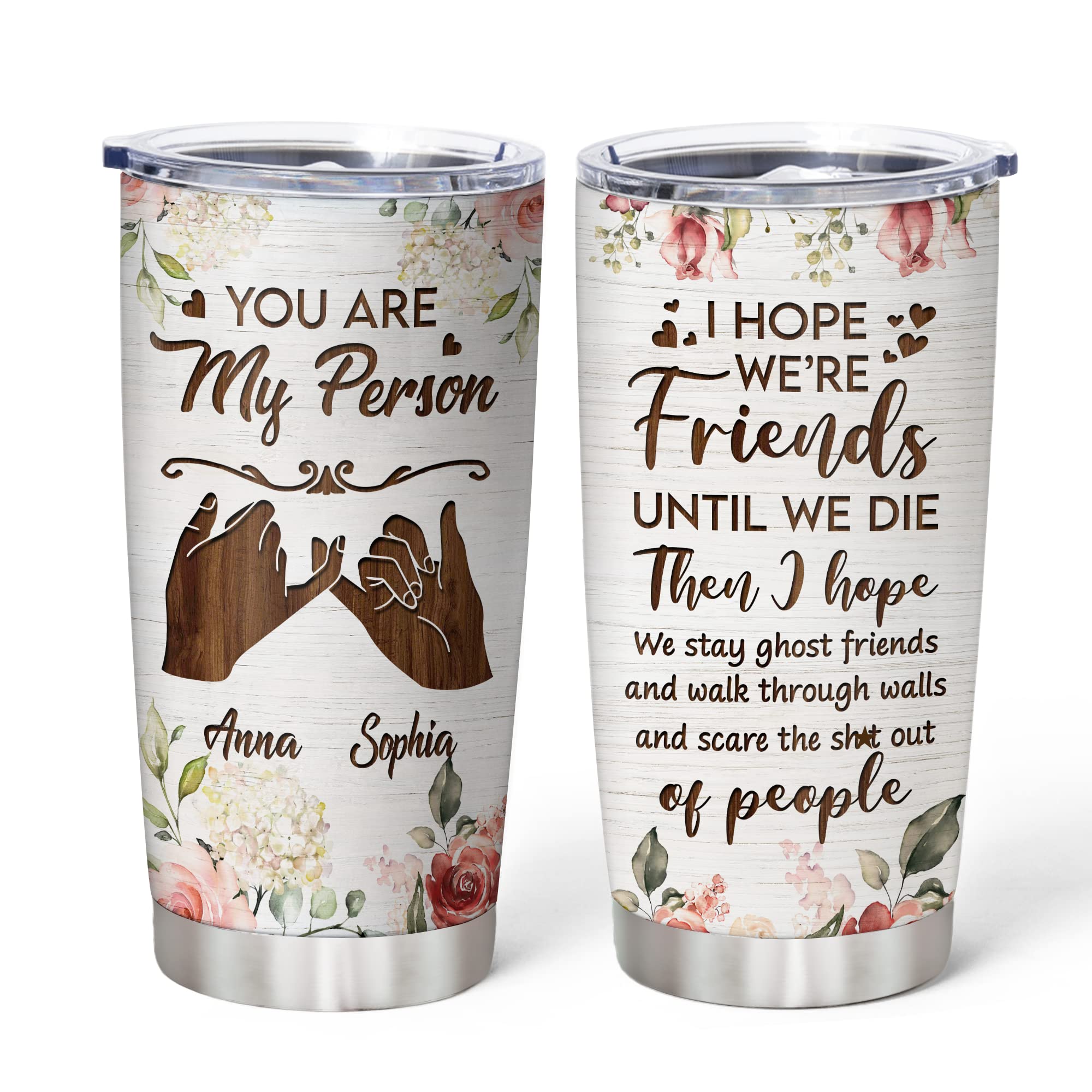 Personalized 'To My Besties' 20oz Stainless Steel Tumbler - Custom Engraved Best Friend Gift for Sister, Birthday, Thanksgiving & Christmas - Perfect for Coffee, Tea & Daily Hydration