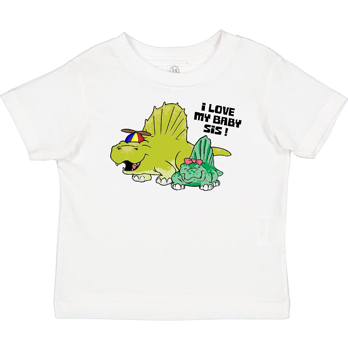 I Love My Baby Sister with Baby Dimetrodon Graphic Baby T-Shirt | Cute Dinosaur Sibling Outfit for Toddlers & Infants | Perfect for Family Photos, Birthdays & Matching Sibling Sets