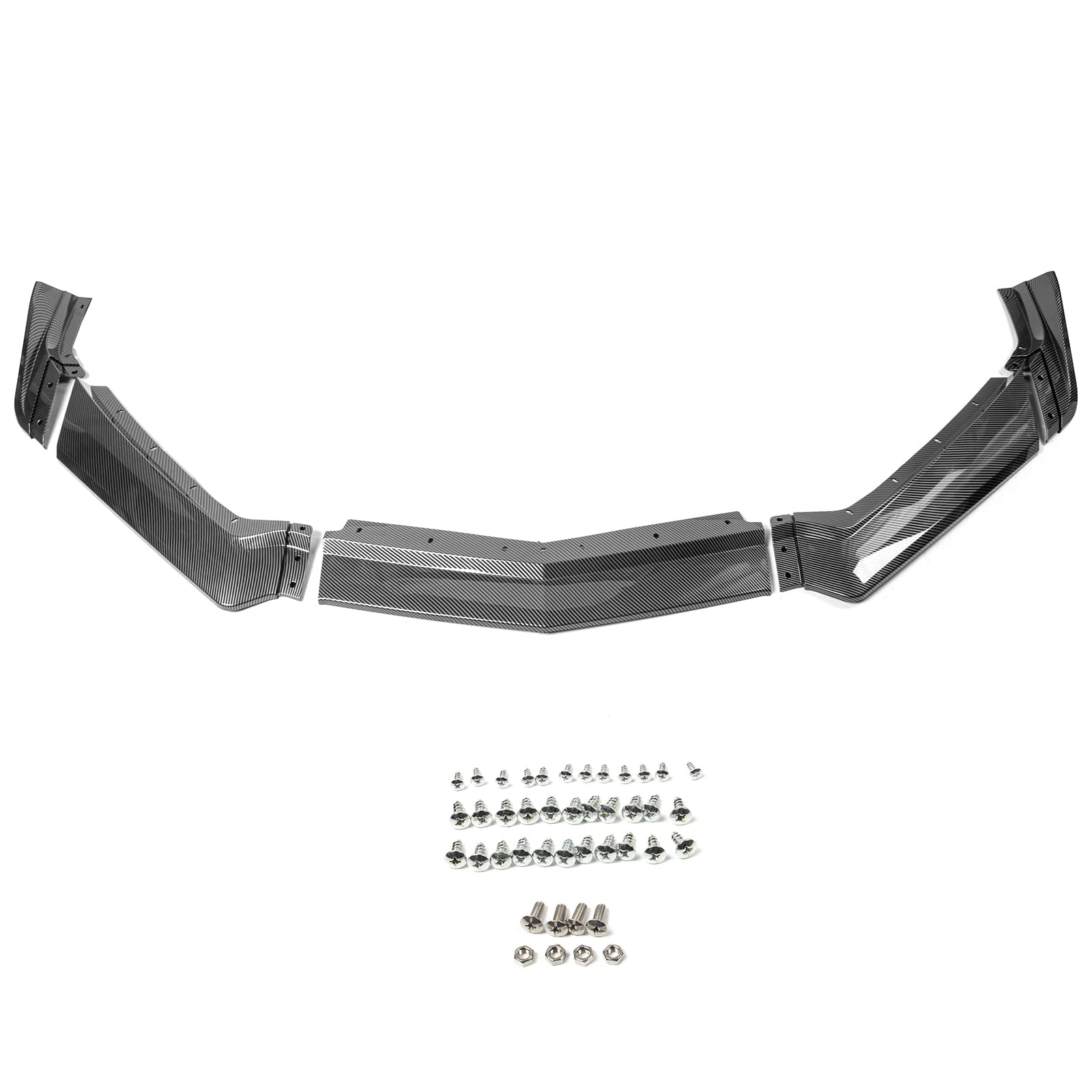IKON MOTORSPORTS 5VM Style Front Bumper Lip Spoiler for 2020-2025 Chevy Corvette - ABS Plastic with Carbon Fiber Print - Enhances Aerodynamics & Sporty Look - Perfect for Street Racing & Car Shows