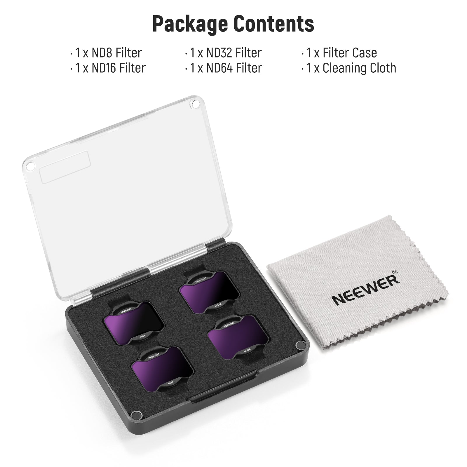 NEEWER FL A36 4-Pack Snap-On ND Filter Set for DJI Avata 2 Drone - Enhance Aerial Photography & Videography in Bright Conditions