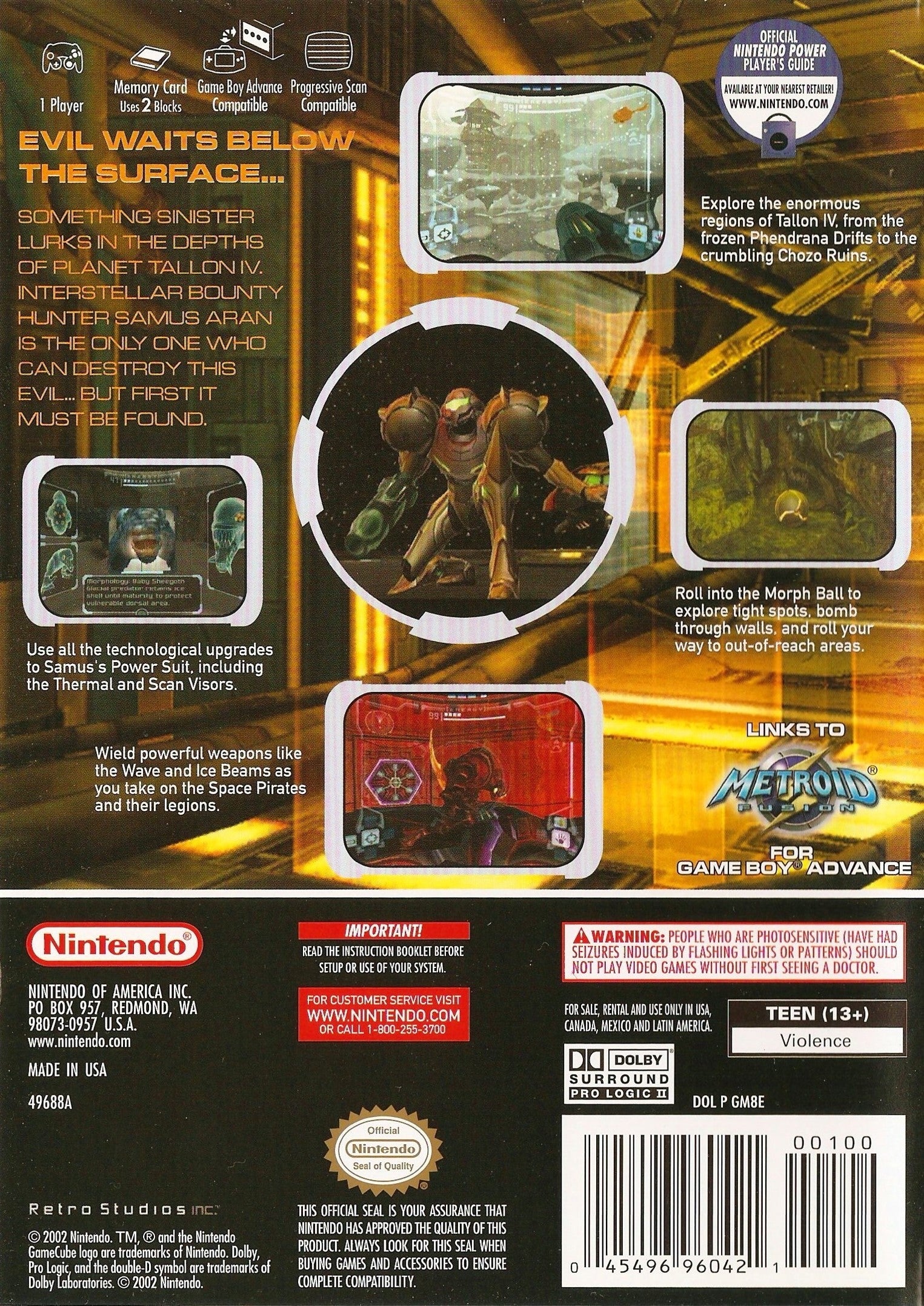 Used Metroid Prime GameCube Video Games - Retro Gaming Collectible for Nintendo Fans, Perfect for Nostalgic Play & Display