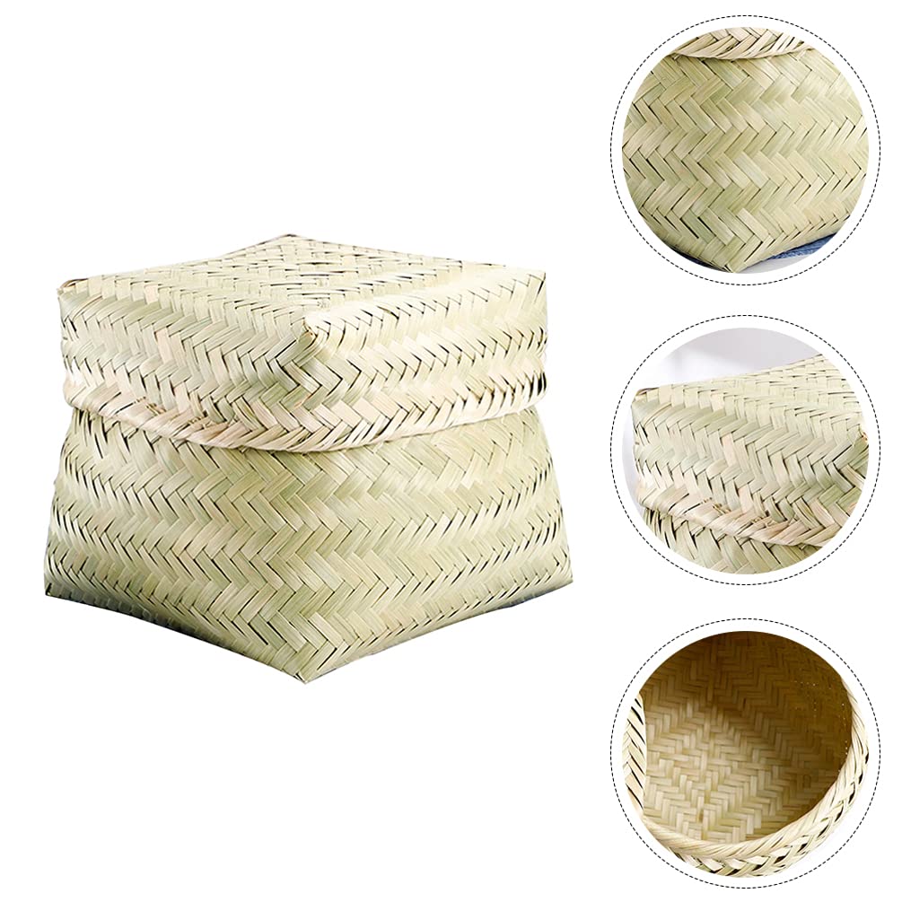 DOITOOL Bamboo Woven Bread Basket with Lid - Natural Handwoven Storage Basket for Bread, Snacks, Fruits & Vegetables | Perfect for Kitchen Counter, Dining Table, Picnic & Farmhouse Decor