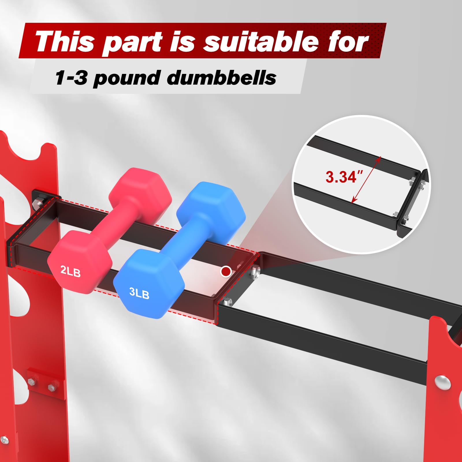 Dumbbell Rack Stand - 5-Tier 450LBS Capacity Weight Storage Organizer for Home Gym (Red & Black) | Holds 8-30 LBS Dumbbells | Perfect for Strength Training & Compact Home Workout Spaces