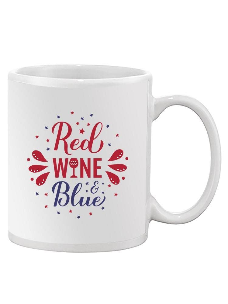 Red Wine And Blue Ceramic Mug - Patriotic Coffee Cup for 4th of July, Veterans Day & American Holidays - Perfect for Home, Office & Gifting