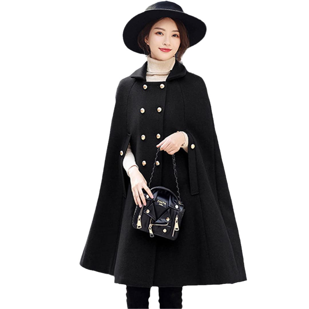 Premium Women's Wool Cashmere Long Cloak Coat - Batwing Design Plus Size Warm Winter Outerwear for Fall & Winter | Elegant Evening Wear, Gothic Fashion, Cold Weather Protection