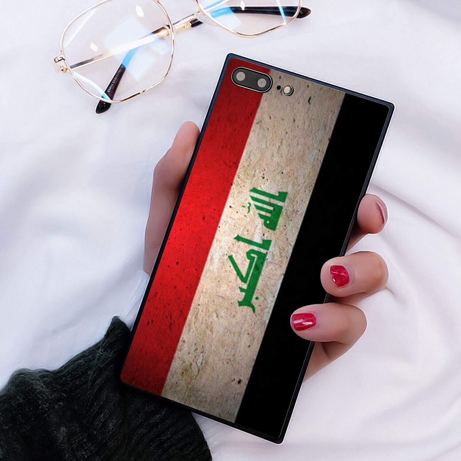 Iraq Flag Phone Case for iPhone 7 Plus & 8 Plus (5.5 Inch) - Durable Protective Cover with National Pride Design - Perfect for Travel, Sports Events & Patriotic Gifts