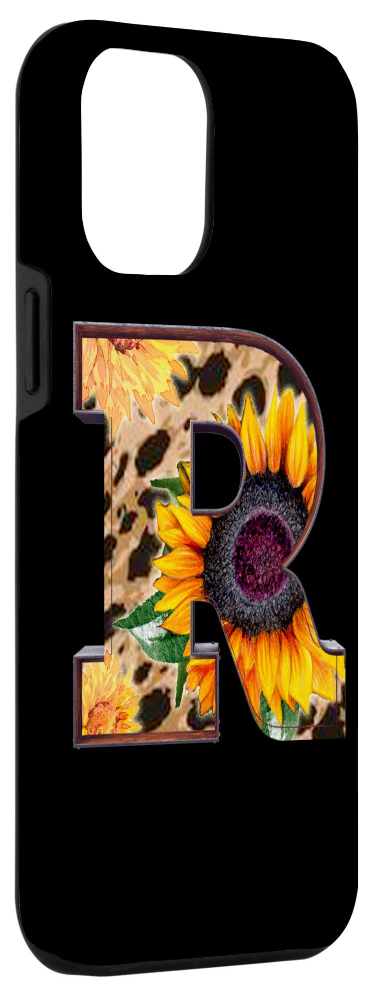 iPhone 12 Pro Max Case - Premium Letter R Leopard Cheetah Sunflower Design - Durable Protective Phone Cover for Women & Men - Perfect for Everyday Use, Travel & Fashion Accessory
