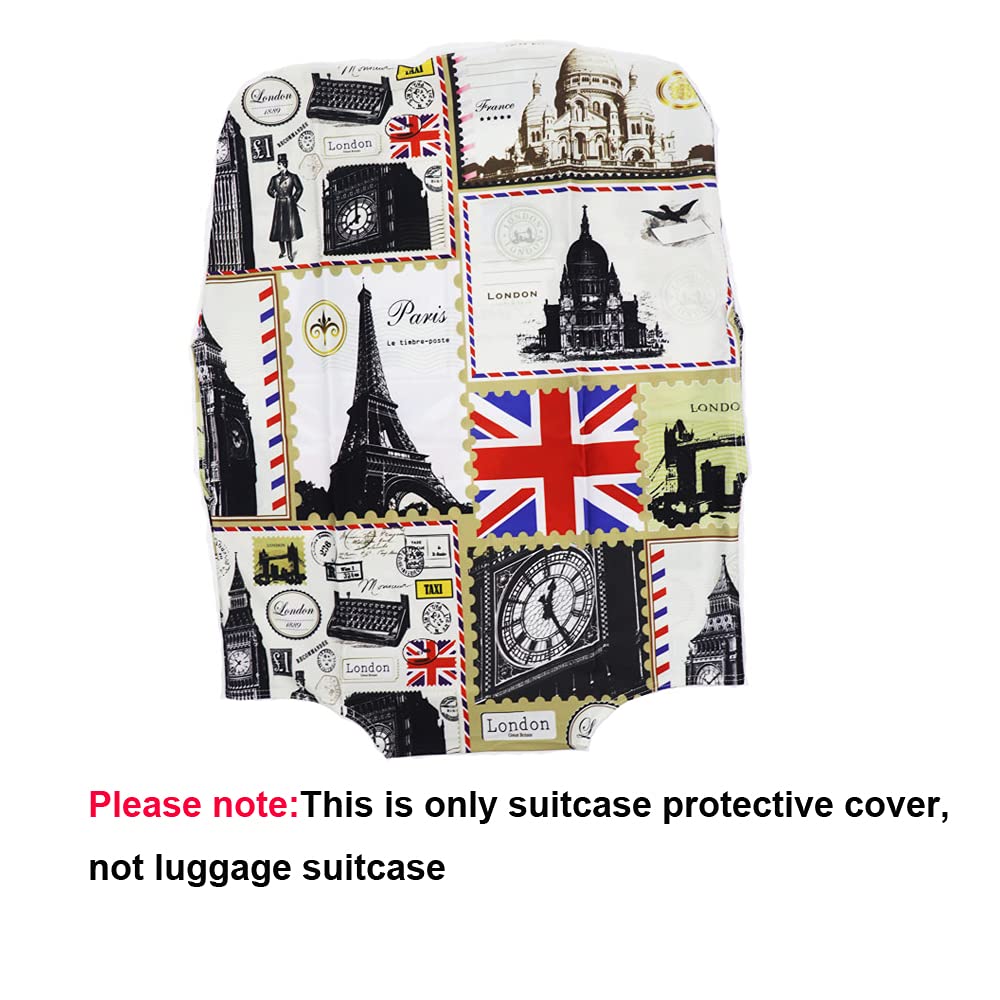 Elastic Luggage Cover for Suitcases 19''-32'' - Waterproof Travel Suitcase Protector with Zipper (Tower, Medium Size) - Perfect for Airplane Travel, Storage & Baggage Protection