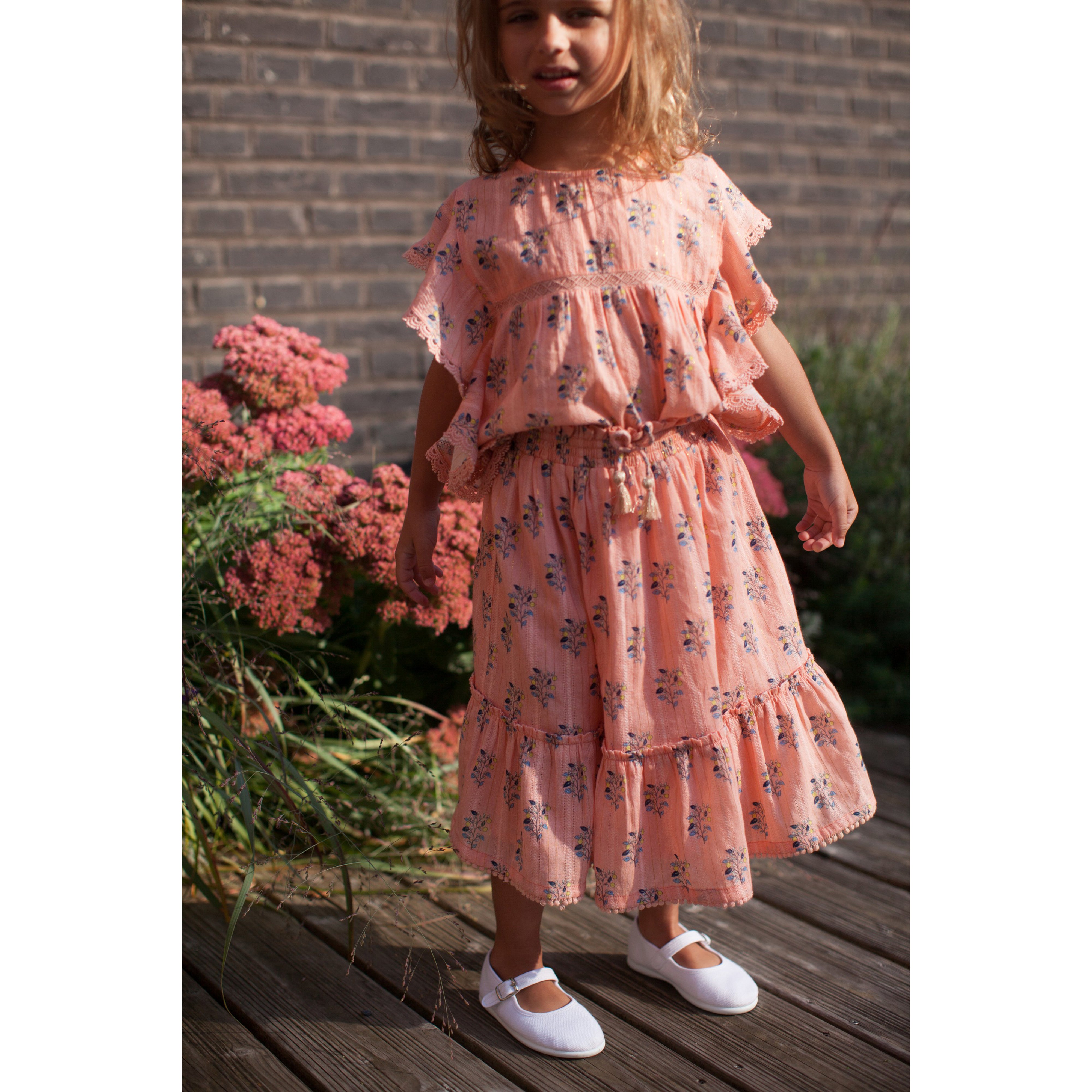 Bonheur du Jour Paris Girl Skirt Pink - Elegant Floral Print A-Line Skirt for Women | Perfect for Spring Outfits, Date Nights & Tea Parties