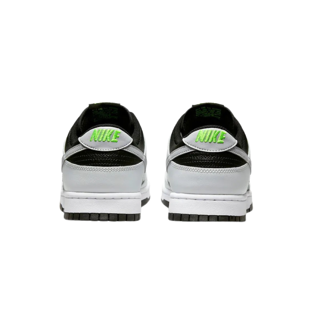 Nike Dunk Low Sneakers - Black, Photon Dust, Volt & White Colorway | Men's & Women's Casual Shoes for Streetwear & Everyday Wear