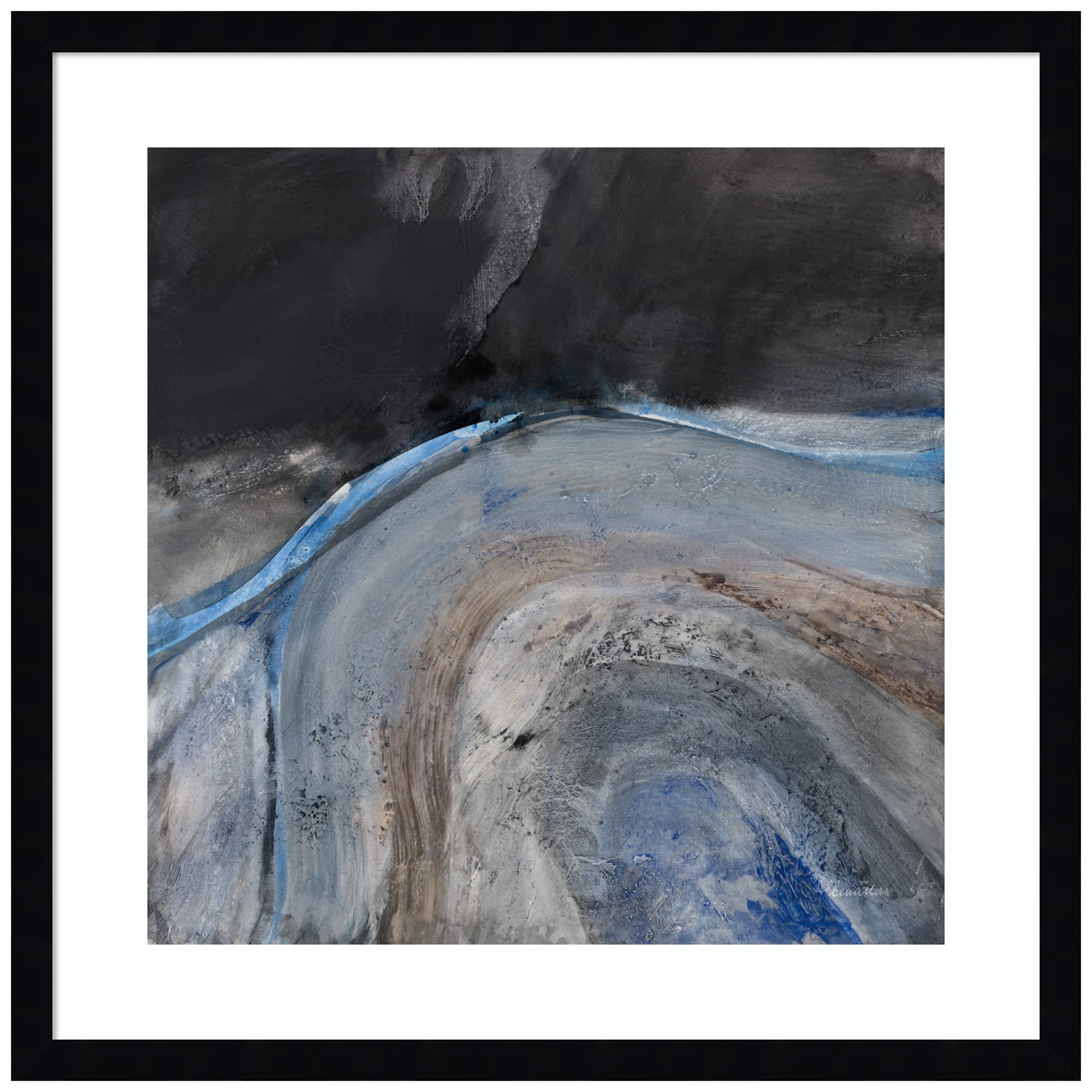 Amanti Art Framed Abstract Wall Art Print - 21x21 Flow III by Albena Hristova, Modern Contemporary Poster Painting for Living Room, Bedroom, Office Decor | Perfect for Home, Office & Gift Giving