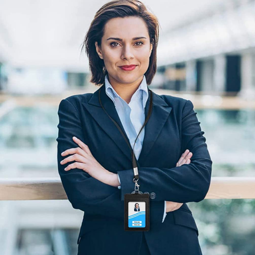 1 Set Durable ID Badge Holder with Can Buckle - Secure Work Access Card Holder for Employees, Students & Professionals | Perfect for Office, School, Campus & Events