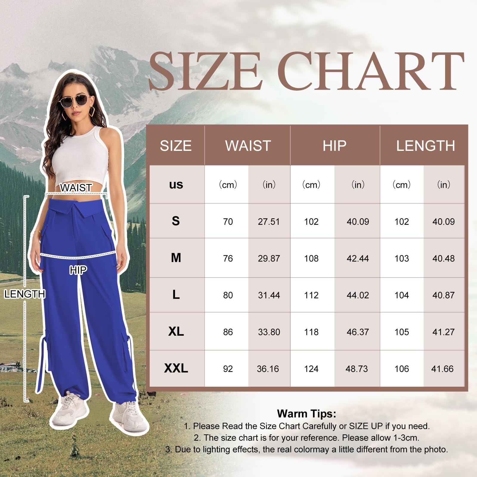 Y2K Women's Cargo Pants - High Waist Baggy Joggers with Pockets | Wide Leg Parachute Pants for Casual Wear, Hiking & Street Fashion