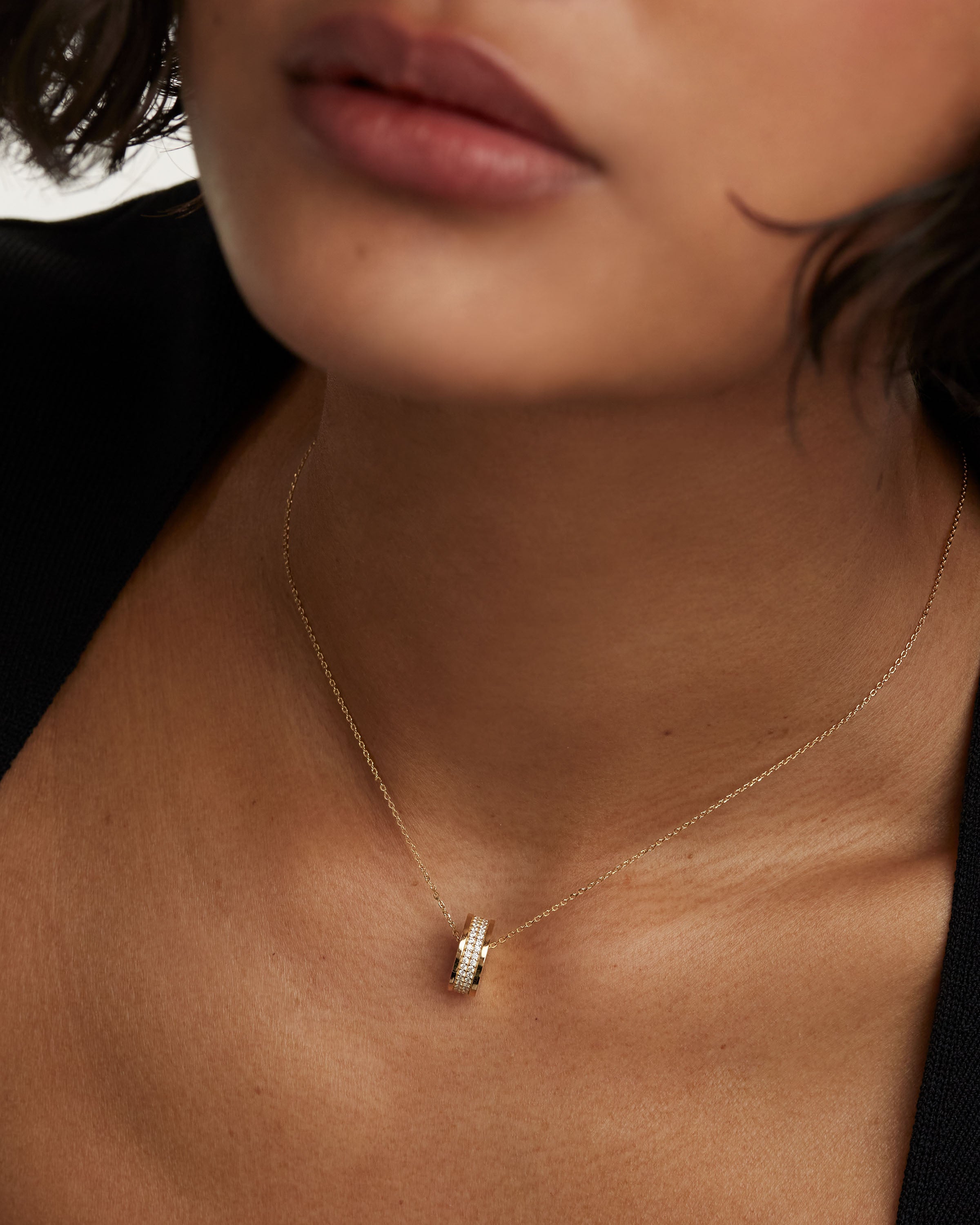 Atlas Gold Necklace for Women - 14K Solid Gold Pendant Necklace, Elegant Minimalist Jewelry Gift for Her - Perfect for Birthday, Anniversary & Valentine's Day