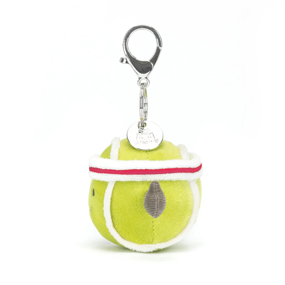 Jellycat Amuseables Sports Tennis Bag Charm - Cute & Soft Plush Keychain for Tennis Lovers, Gym Bags & Backpacks