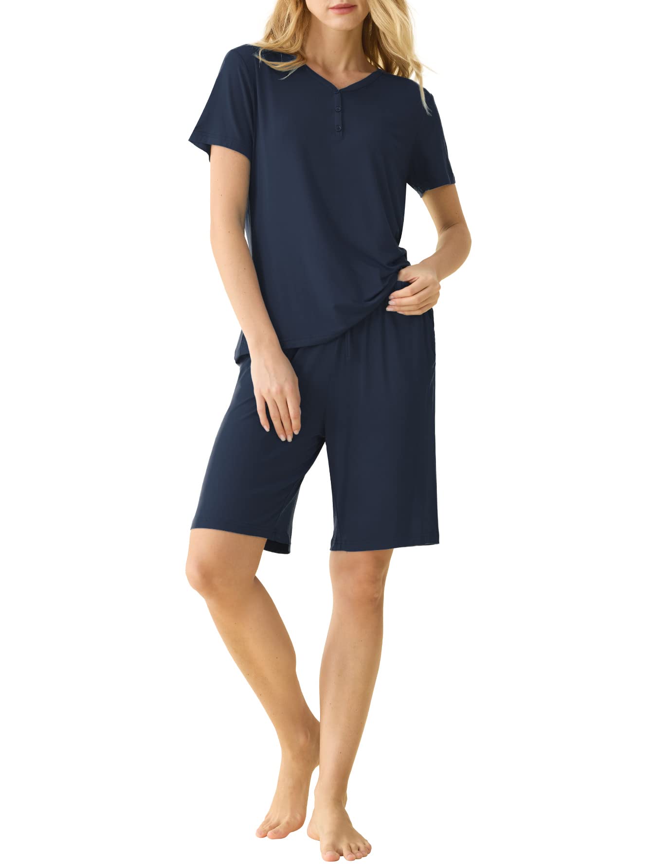 Latuza Women's Viscose Bermuda Shorts Pajama Set - Soft & Breathable Sleepwear for Summer Nights, Lounge Wear, Vacation Outfits
