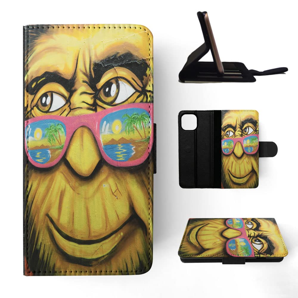 Funky Monkey Graffiti Art Flip Wallet Phone Case for Apple iPhone 12 & iPhone 12 Pro - Stylish Protective Cover with Card Holder for Everyday Use
