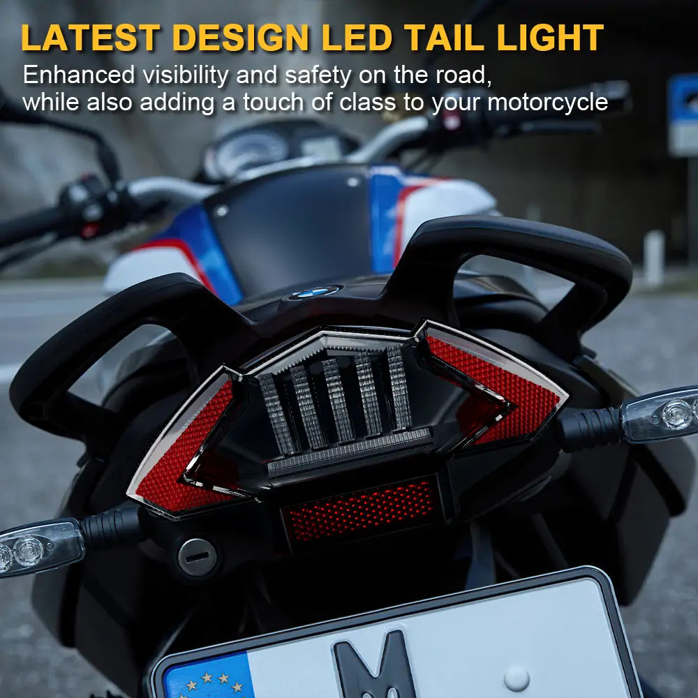 BMW Motorcycle LED Tail Light Kit - Integrated DRL Brake Light with Turn Signals | High Visibility Safety Lighting for Night Riding & Custom Bike Builds