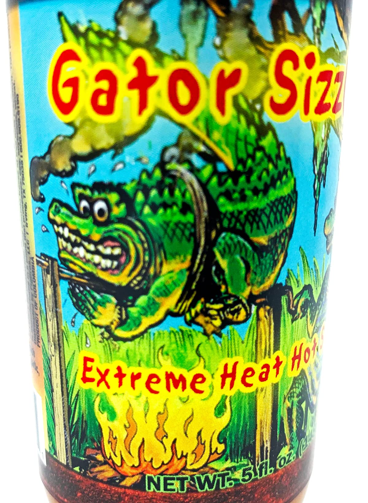 Gator Sizzlin' Extreme Heat Hot Sauce - 5 Fl Oz Bottle | Super Spicy Chili Pepper Sauce for Wings, Tacos, Burgers & BBQ | Perfect for Cooking, Grilling & Gifting