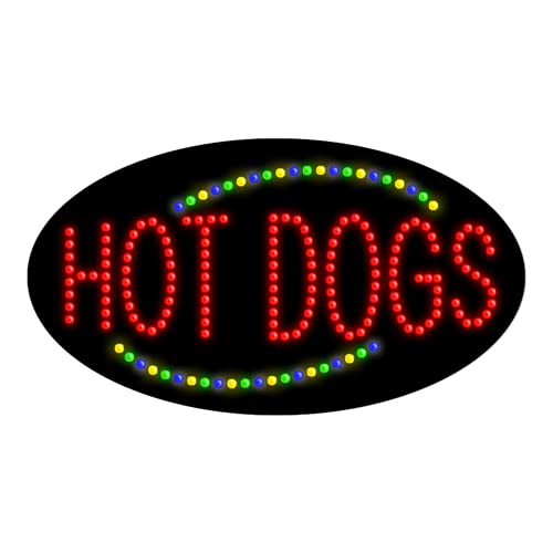 Hot Dogs LED Sign - Bright Neon Bar & Restaurant Decor for Outdoor Advertising, Parties, and Events
