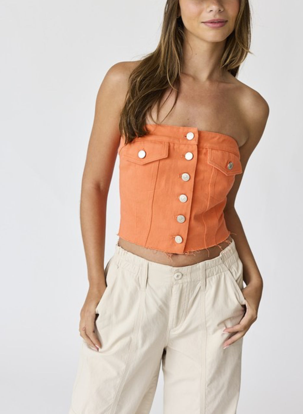 Orange denim