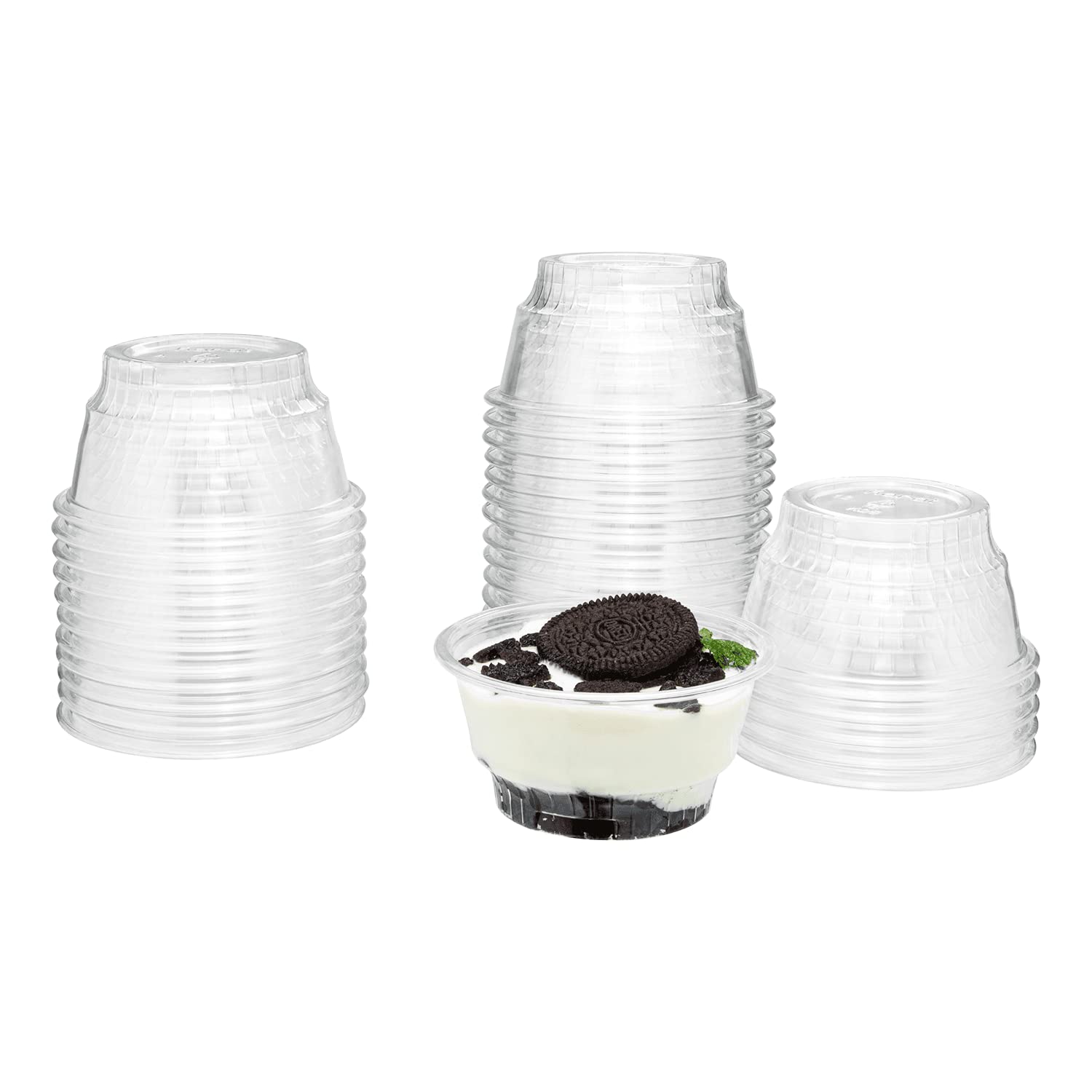 Karat C-KD5 5 oz Clear PET Plastic Dessert Cups - 1000 Count Case for Ice Cream, Pudding, Jello, Parfaits & Party Serving - BPA Free Disposable Containers