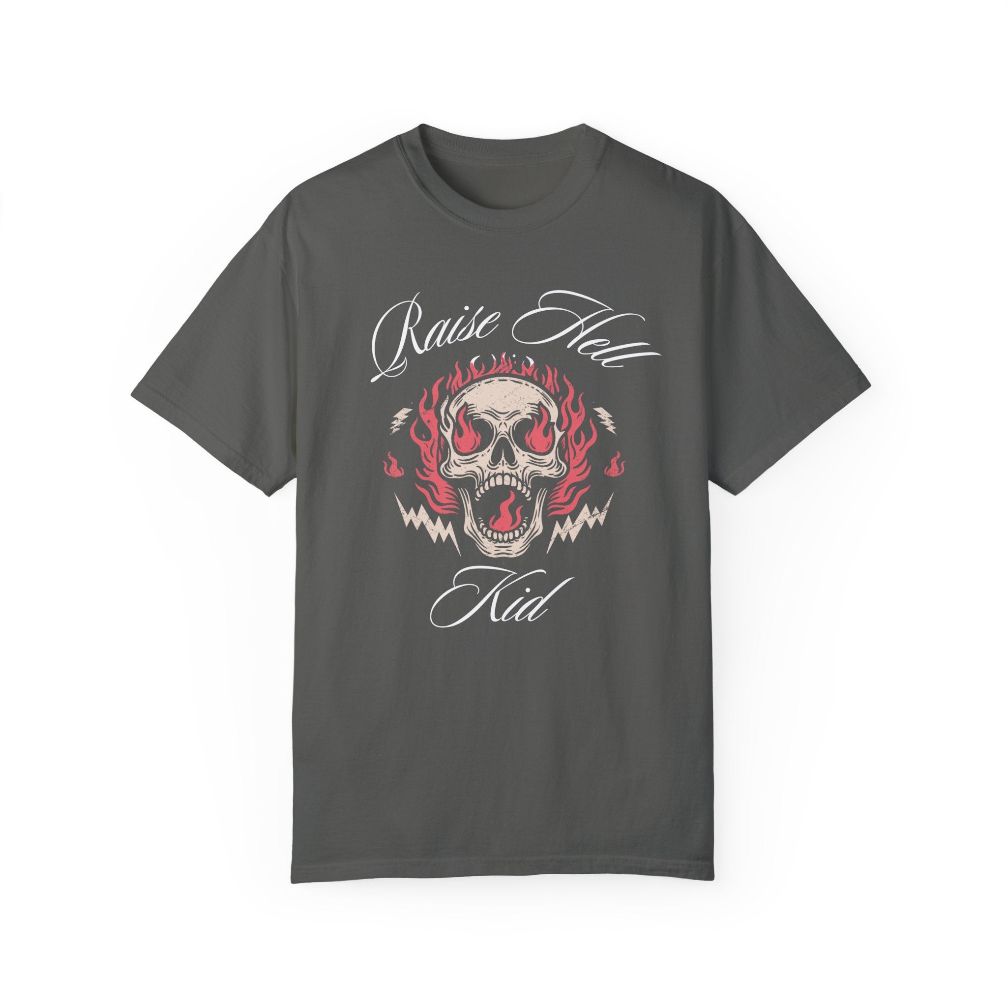 Raise Hell Kid T-Shirt - Cool Graphic Tee for Boys & Girls - Trendy Streetwear for Teens - Perfect for Concerts, Skateboarding & Casual Outfits