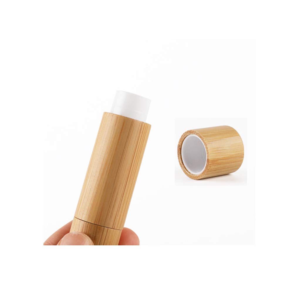 4 Pack 5.5ml Empty Bamboo Lipstick Tubes - Refillable Lip Balm & Lip Gloss Containers with Lids - DIY Makeup, Travel-Friendly Cosmetic Holders for Everyday Use | Perfect for Homemade Cosmetics, Gift Making & On-the-Go Touch Ups