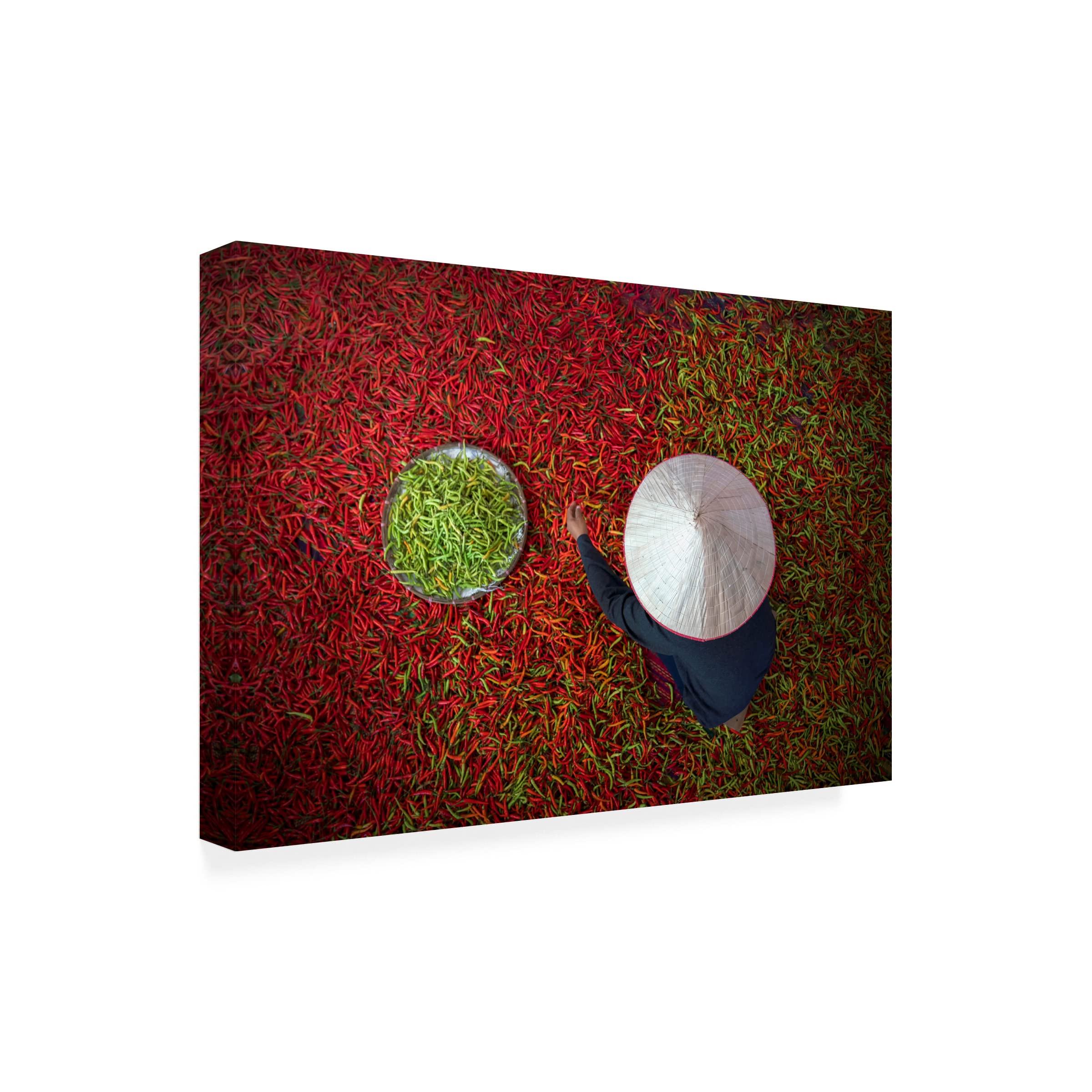 Trademark Fine Art 'Chilli' Canvas Wall Art Print by Sarawut Intarob - Vibrant Kitchen Decor & Modern Home Painting for Dining Room