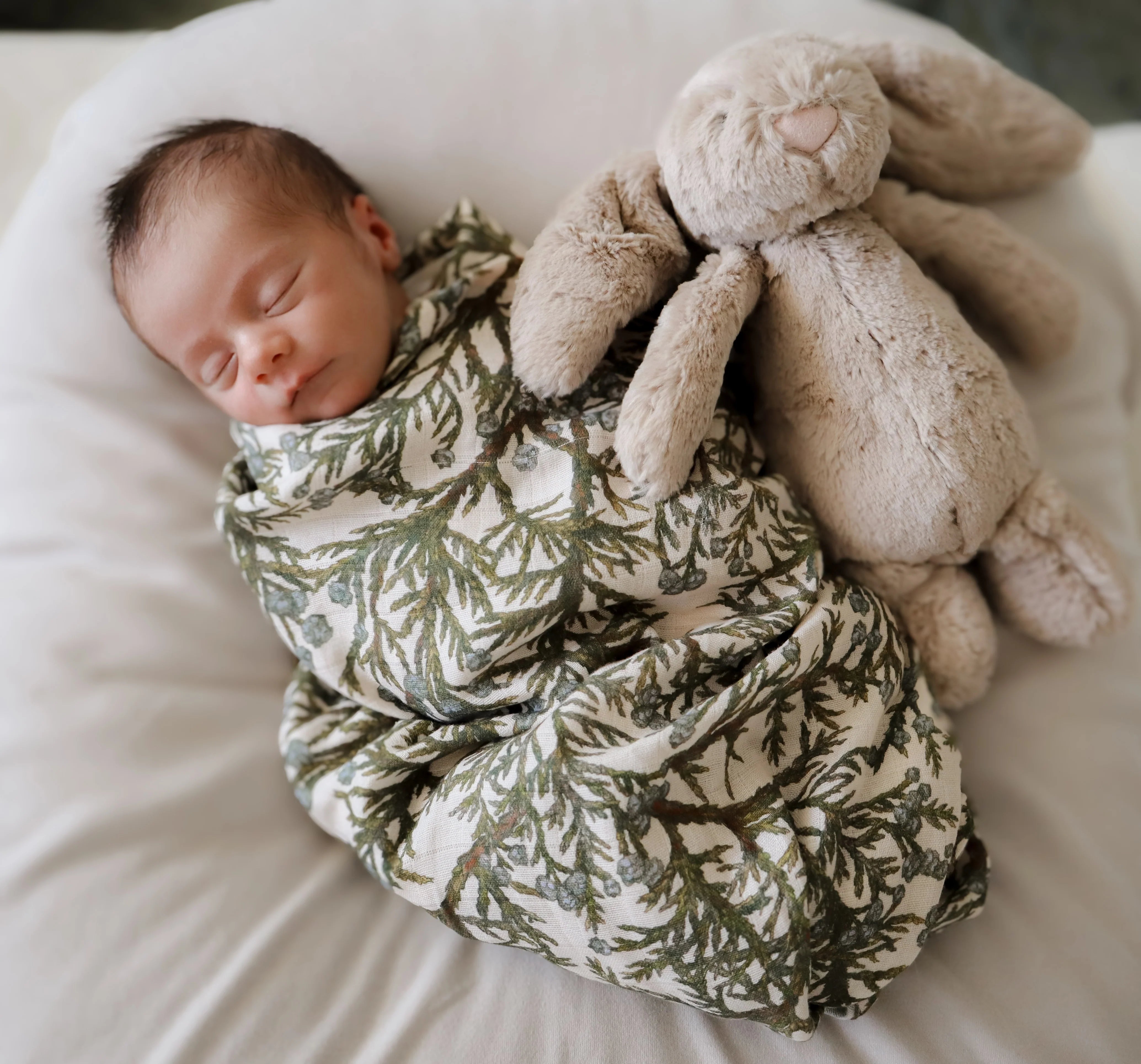 Organic Muslin Swaddle Blanket for Babies - Soft & Breathable Pop Ya Tot Juniper Design - Perfect for Swaddling, Nursing Cover & Stroller Blanket