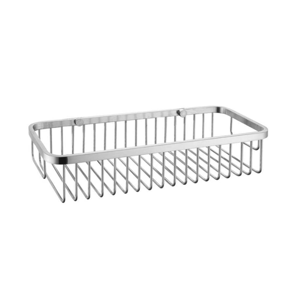 Stainless Steel Shower Shelf - Single Layer Toilet Shampoo & Shower Gel Organizer - 304 Brushed Square Bathroom Storage Rack for Conditioner, Soap & Bath Essentials - Perfect for Small Spaces & Clutter-Free Showers