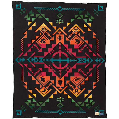 Pendleton Legendary Series Wool Blanket - Shared Spirits Design | Premium Warm & Durable Throw for Camping, Home Decor & Gifts