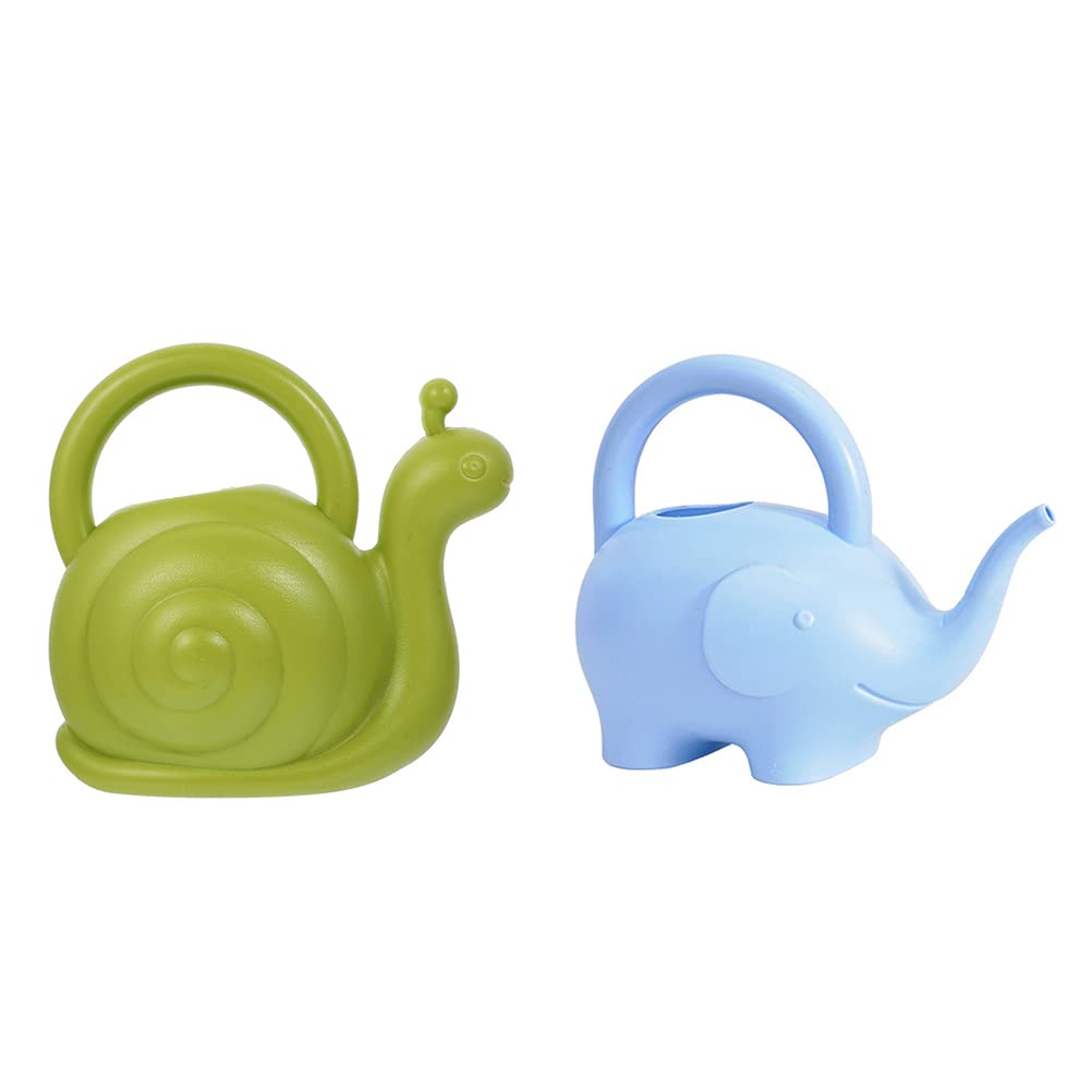 Happyyami 2-Pack Kids Metal Water Bottles with Animal Design - BPA-Free Plastic Watering Can for Plants, Garden Spray Bottle & Portable Water Sprinkler for Children | Ideal for Outdoor Play, Gardening, School Use & Travel Hydration