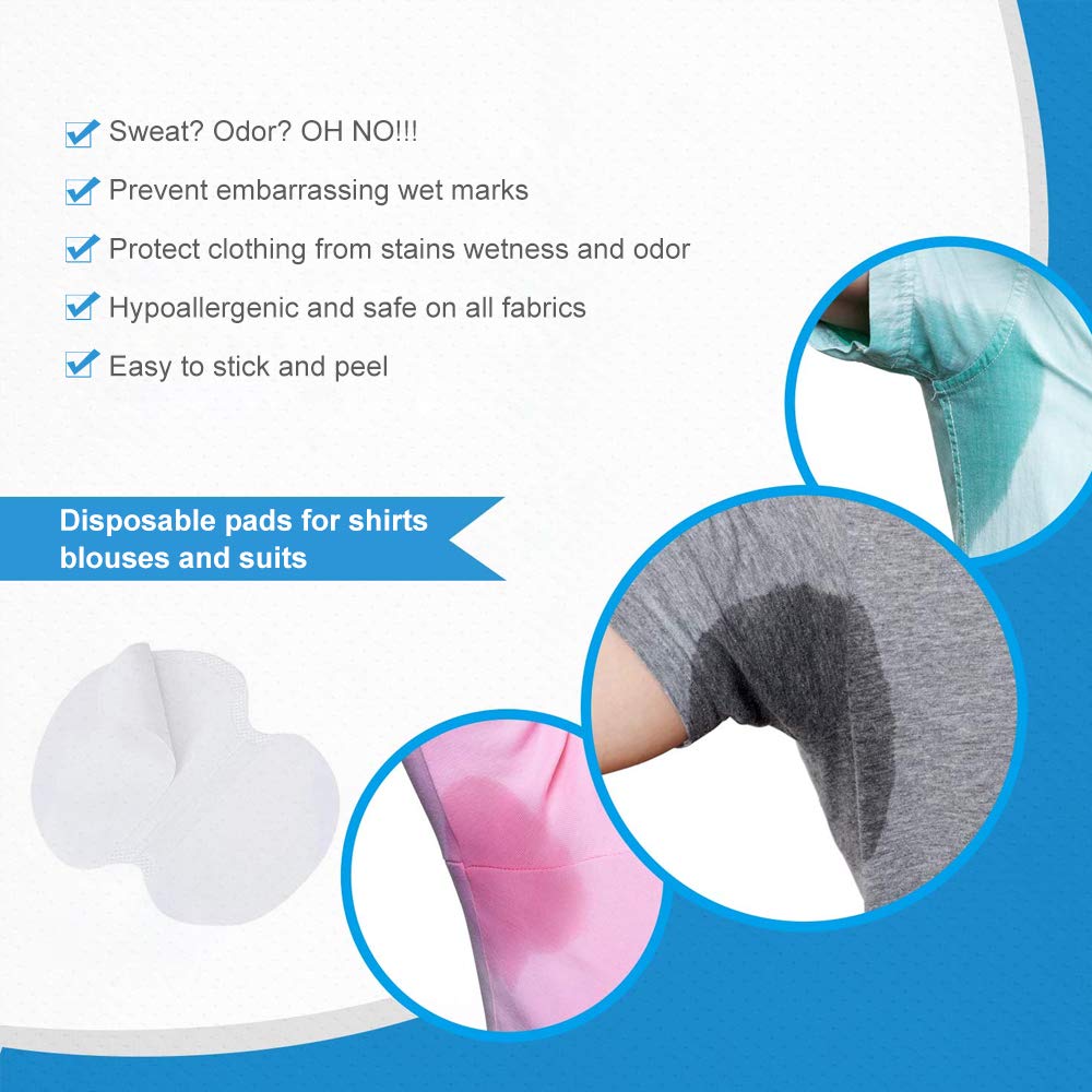 Premium Disposable Underarm Sweat Pads for Women & Men - 100 Pack | Hyperhidrosis Protection, Odor Control & Invisible Comfort | Ideal for Work, Gym & Daily Activities