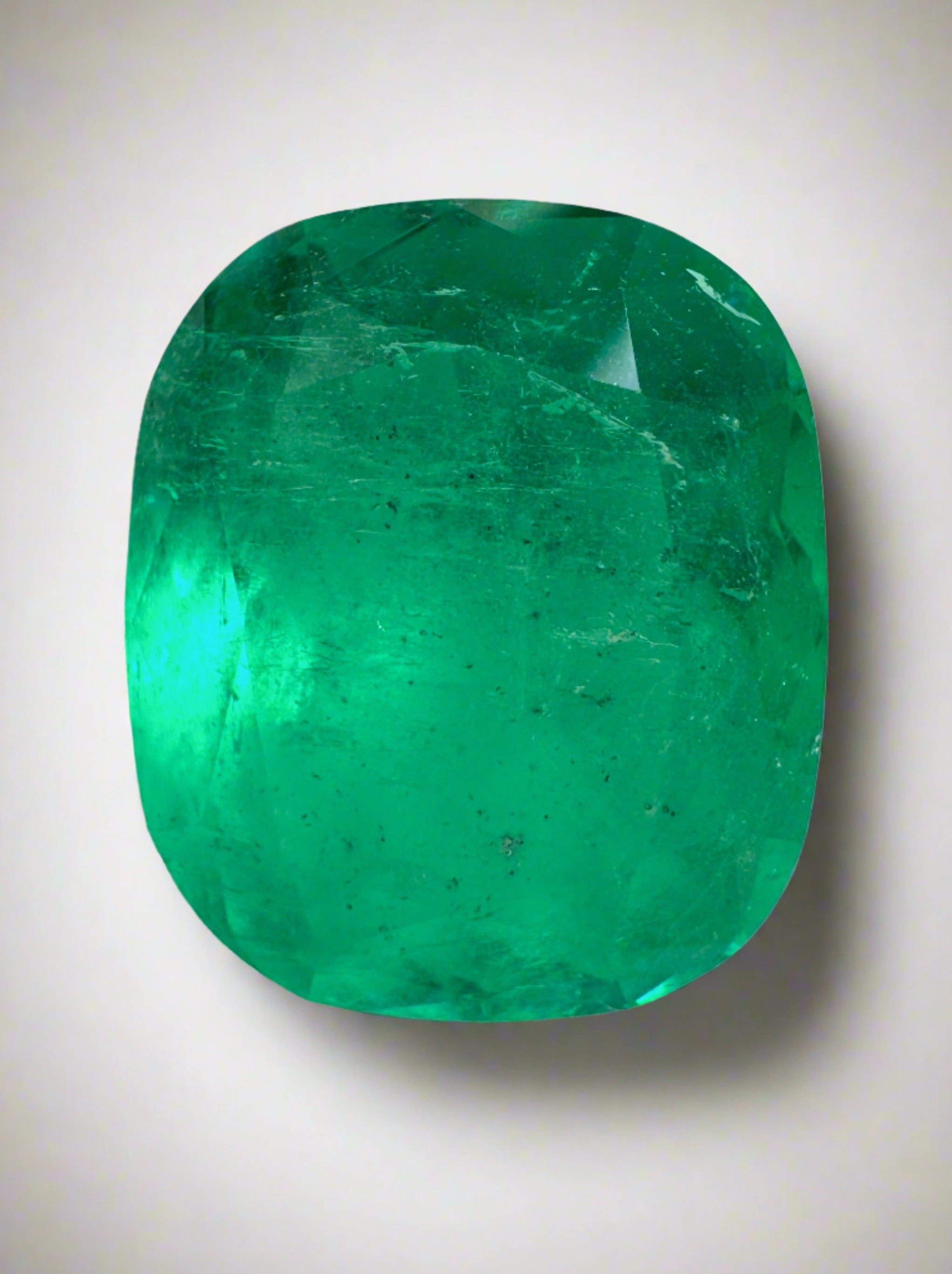 5.69 Carat 12x10mm Bluish Green Natural Loose Colombian Emerald Gemstone - Cushion Cut for Jewelry Making, Engagement Rings & Luxury Gifts
