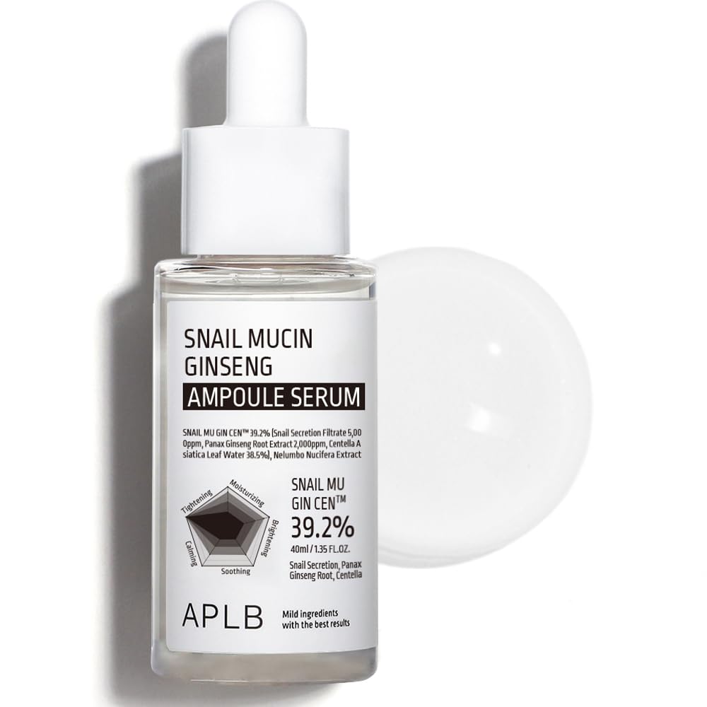 APLB Snail Mucin Ginseng Serum - 39.2% Korean Skincare for Wrinkles & Pores | Anti-Aging & Firming Skin Care
