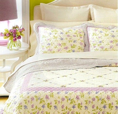 Martha Stewart Nouvelle Lattice Twin Quilt Set - Soft Cotton Bedspread for Twin Beds, Lightweight Summer Blanket with Elegant Lattice Design - Perfect for Guest Rooms, Dormitories & Cozy Bedroom Decor