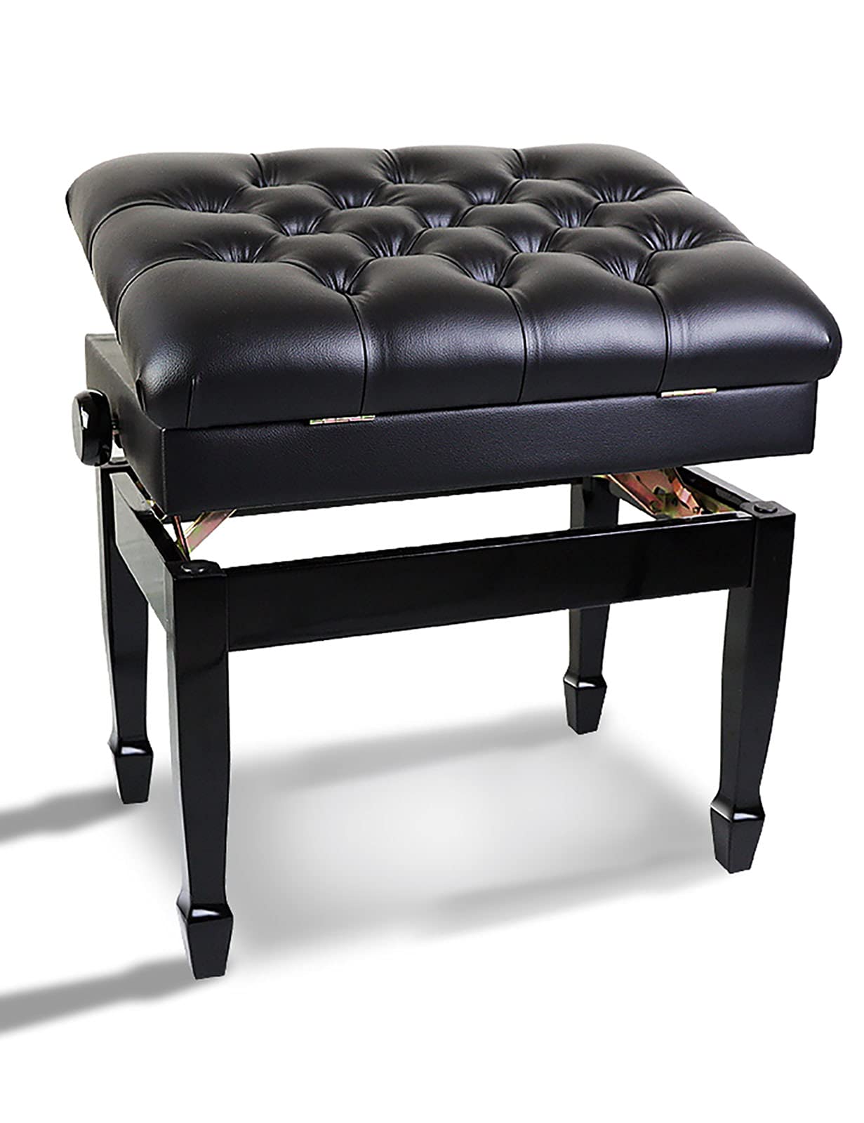 Adjustable Height Modern Leather Piano Bench - 24