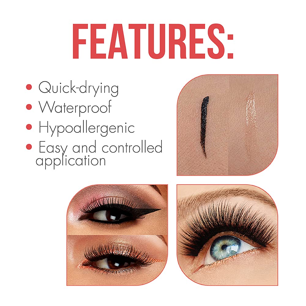 DUO 2-in-1 Brush On Clear & Dark Eyelash Glue – Waterproof False Lash Adhesive for Strip Lashes, Long Lasting Lash Glue for Sensitive Eyes, 0.18 oz (1 Pack) – Perfect for Daily Wear, Special Occasions & Professional Makeup Artists