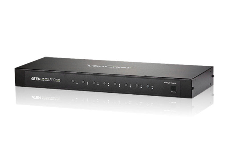 Aten VS0801A 8-Port VGA Audio Switch with IR & RS232 Control - 2048x1536 Resolution, 300MHz Bandwidth - Perfect for Home Theater, Conference Rooms & Multi-Device Setups