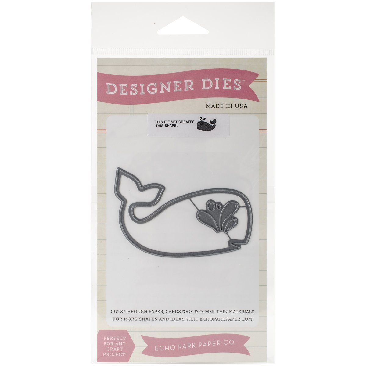 Echo Park Paper Company Whale Die Set - Precision Scrapbooking & Card Making Dies for DIY Crafts | Perfect for Greeting Cards, Home Decor, and Memory Albums