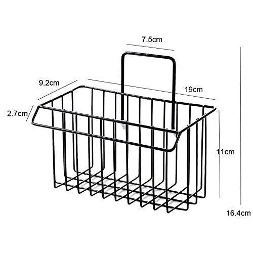 Piniimpex Sponge Holder Rack - Kitchen Drain Rack Basket for Dish Brush, Soap, Dishwashing Liquid, Towel & Shampoo Bottles - Black Cosmetic Organizer for Bathroom & Kitchen Countertop Storage