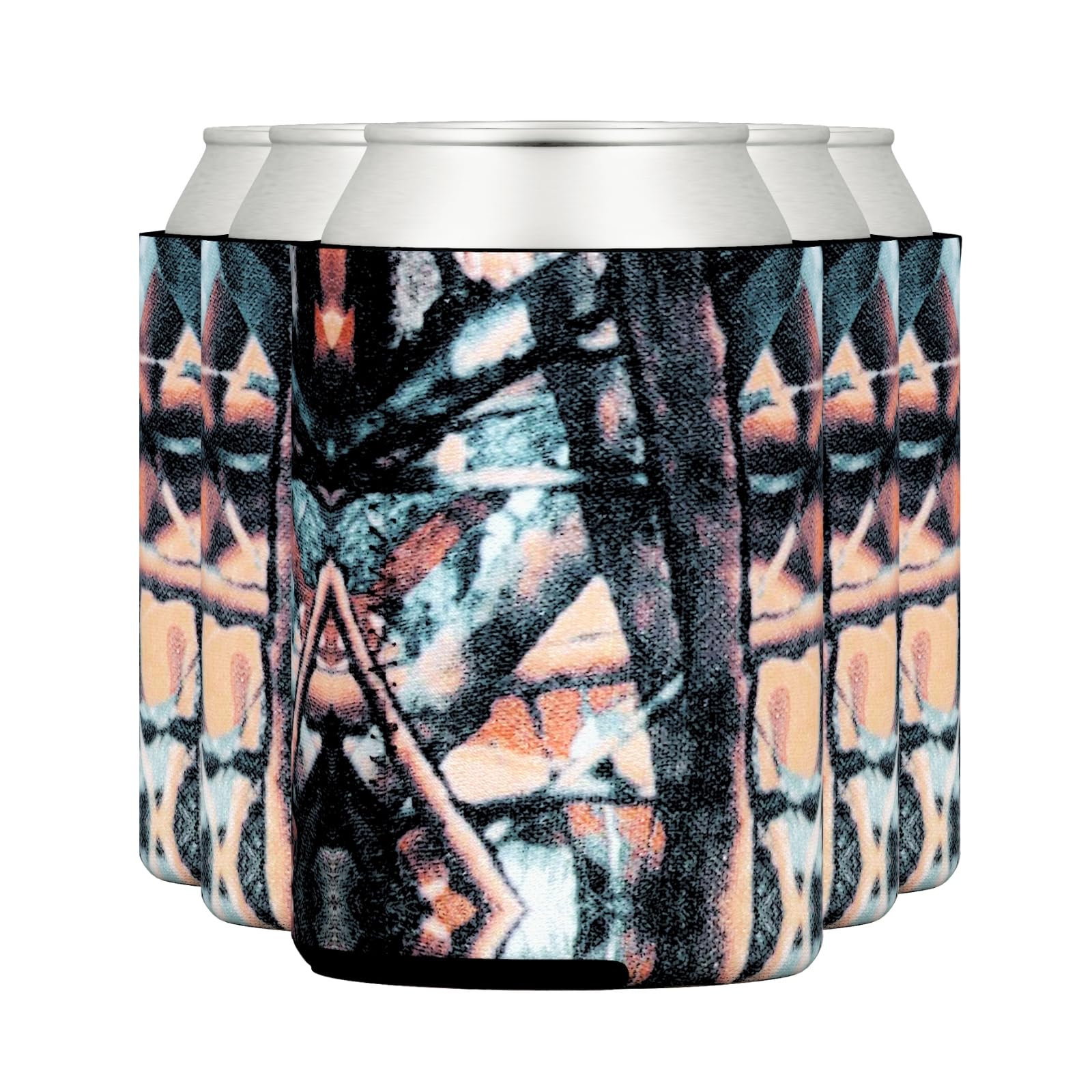 TahoeBay 5-Pack Insulated Can Cooler Sleeves for Soda, Beer & Water Bottles - Plain Soft Blank HTV Vinyl Compatible - Perfect for DIY Projects, Wedding Favors, Gifts & Outdoor Parties (Camo Design)